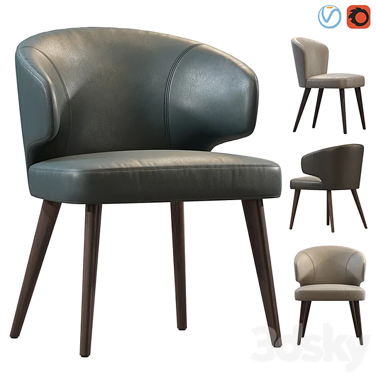 ASTON DINING CHAIR MINOTTI 3DS Max