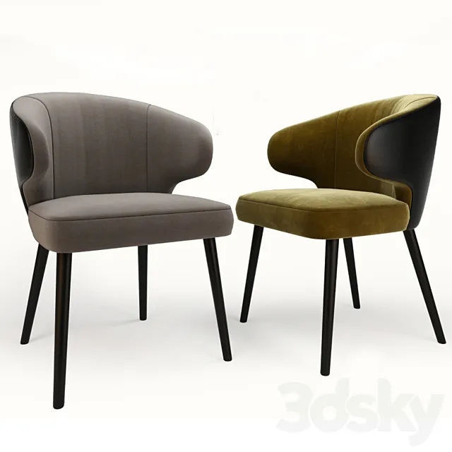 Aston Dining Little Armchair Minotti 3ds Max