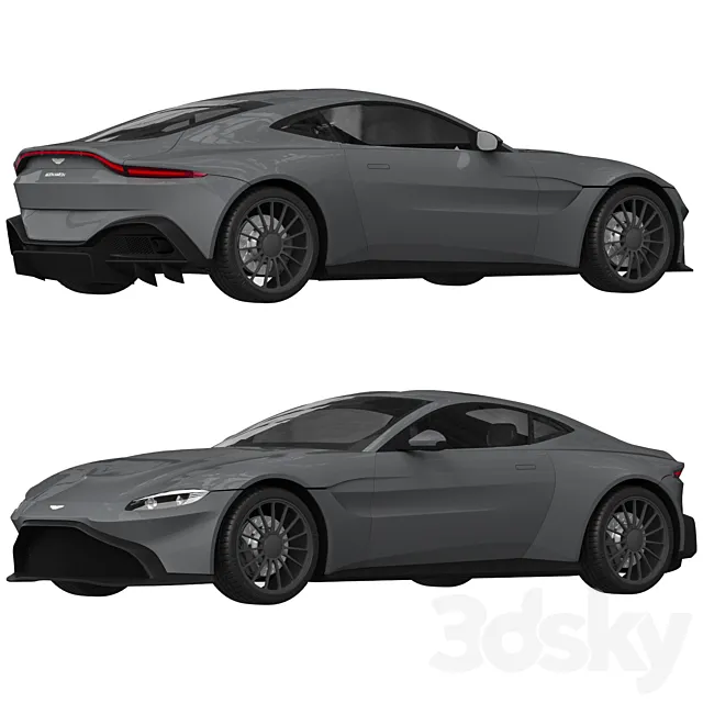 Aston Martin Vantage (Tungsten Silver) 2019 3dsMax Model