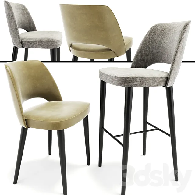 Astor Dining Chair And Bar Stool 3DSMax File
