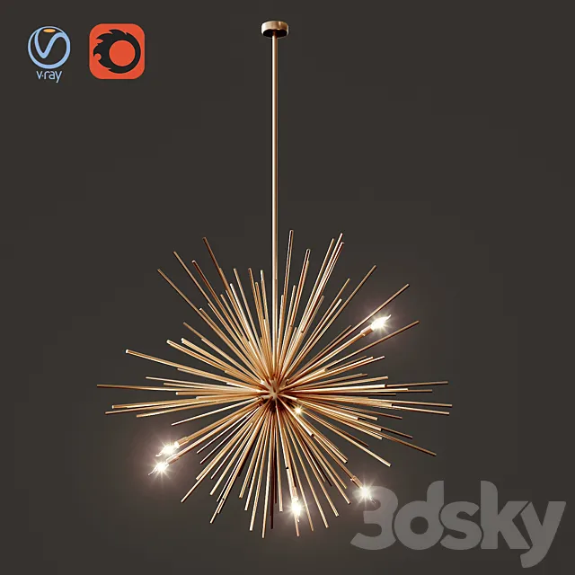 Astra Chandelier Brass 3ds Max