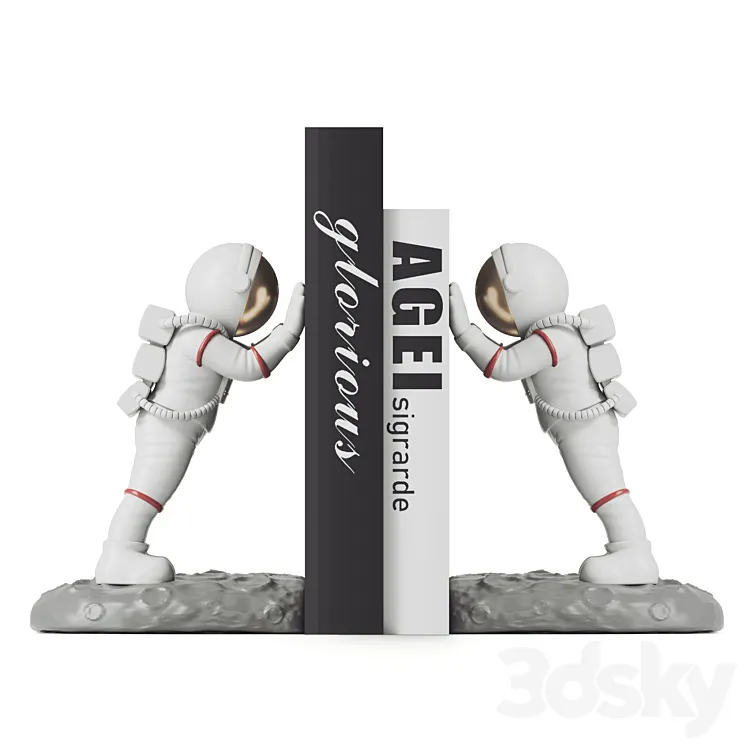 Astronaut Bookends 3DS Max