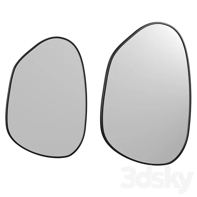 Asymmetrical Mirror Home Decor Irregular Mirror Aesthetic Mirror Wall Decor Luxury Mirror 3ds Max