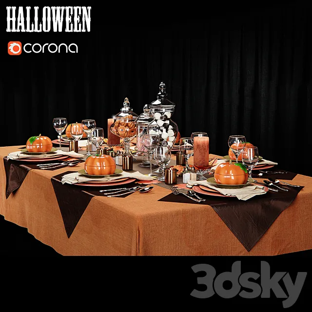 At the contest table setting in the style of Halloween 3DSMax File
