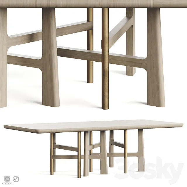 Atelier Tortil Wood I Table 3DS Max Model