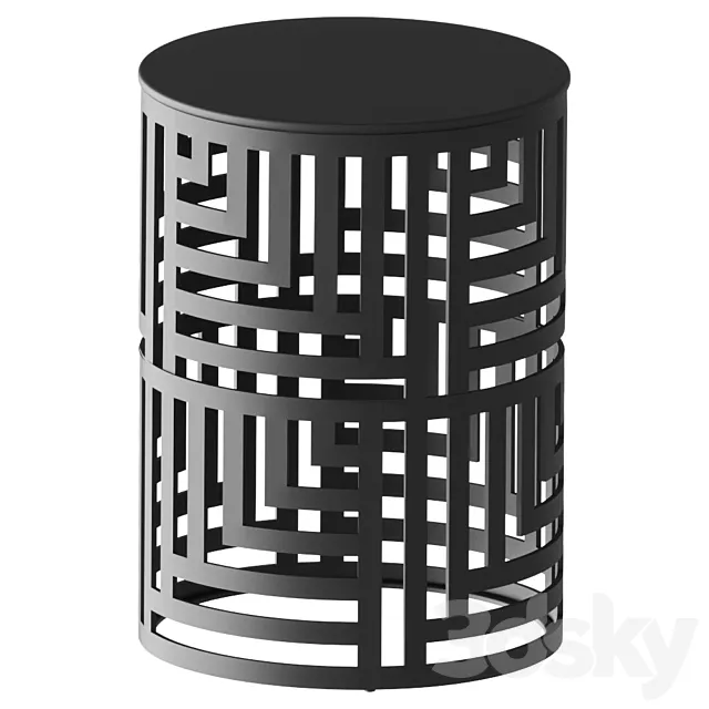Athes Black Metal Cutout Side Table Coffee Table Coffee Table Coffee Table 3DSMax File