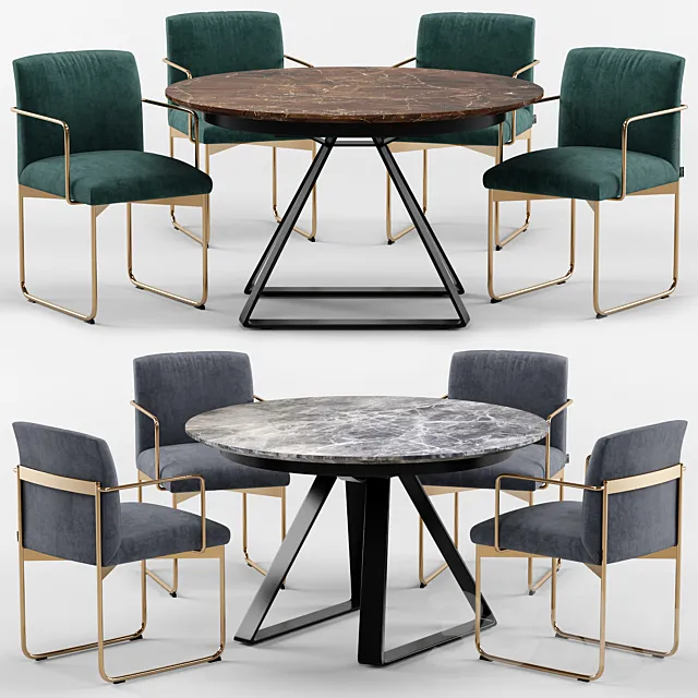 Atlante table and Gala chair – Calligaris 3ds Max