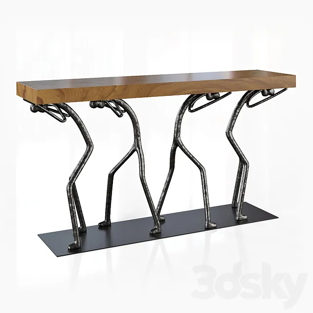 Atlas Small Natural Console Table 3dsMax Model