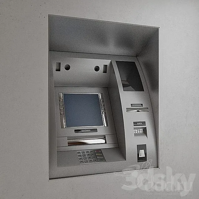 ATM wall mounted 3DS Max Model