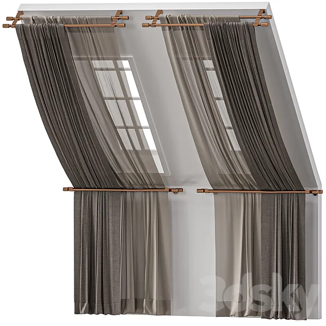 Attic curtains 3 3ds Max