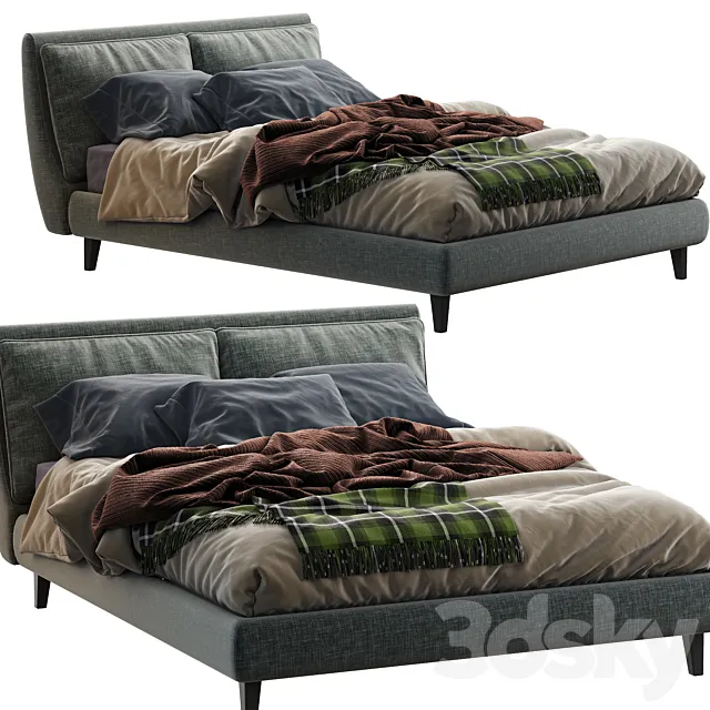 Attico twils bed 3ds Max