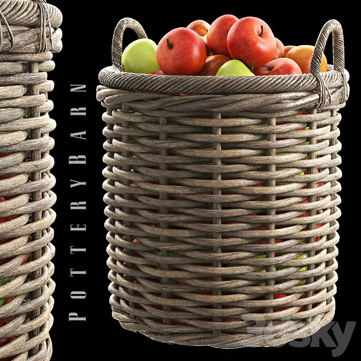 Aubrey Woven Tote Basket Potterybarn 3DS Max