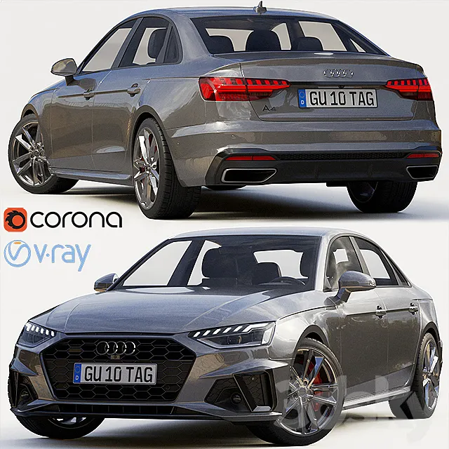 Audi A4 Sedan S-Line 2020 3DSMax File