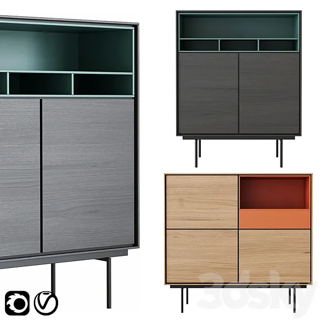 Aura High Sideboards by Treku 3DS Max Model