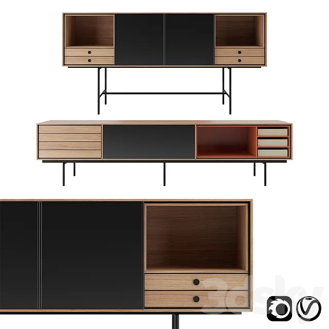 Aura Sideboard with adjustable front panel by Treku 3DSMax File