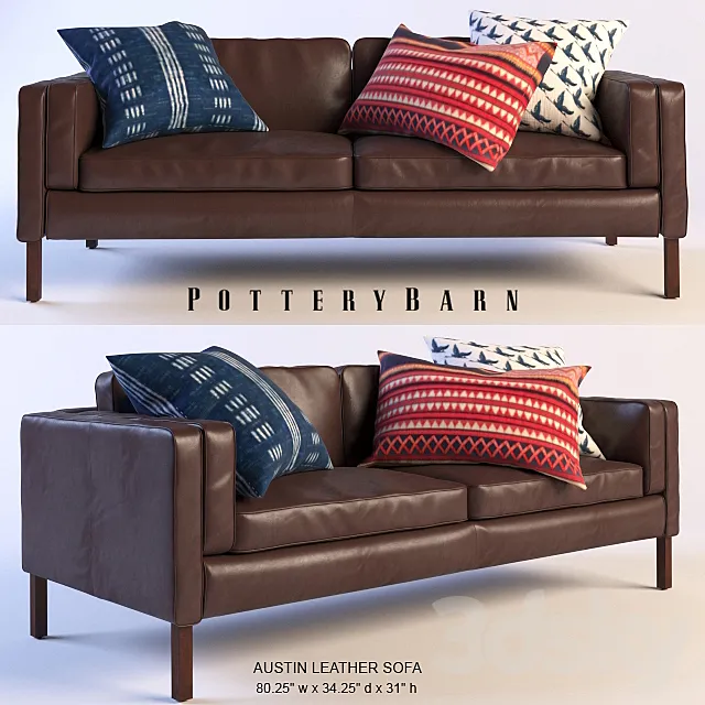 AUSTIN Collection – a collection of upholstered furniture in retro style 3DSMax File