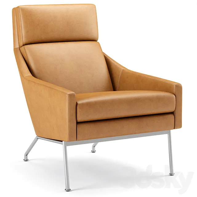 Austin Leather Armchair westelm 3DS Max Model