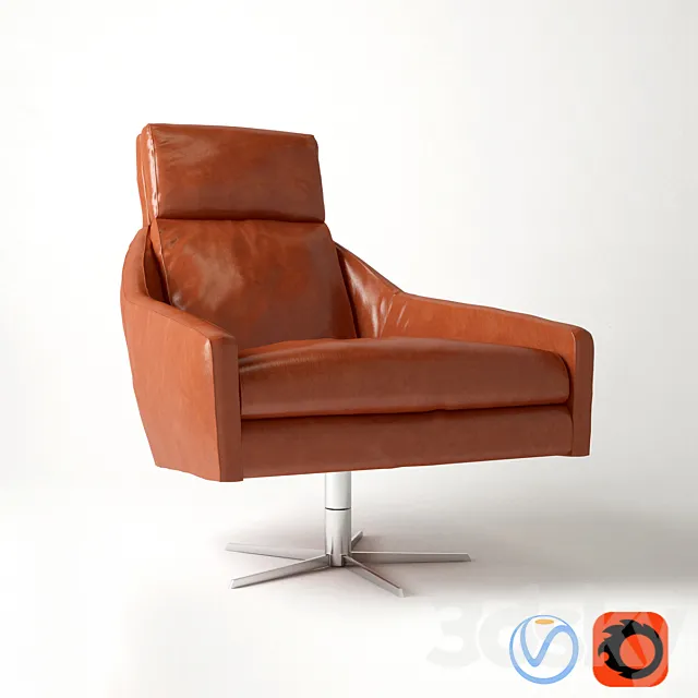 Austin Leather Swivel Armchair 3DS Max Model