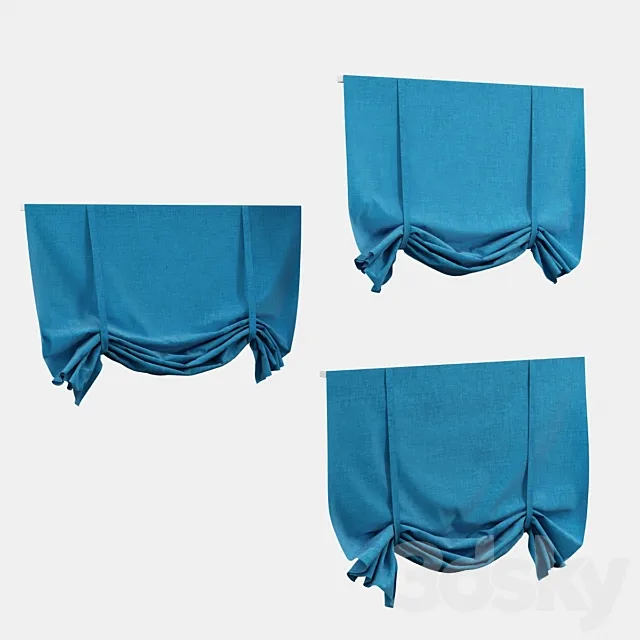 Austrian curtain (blue) 3DSMax File