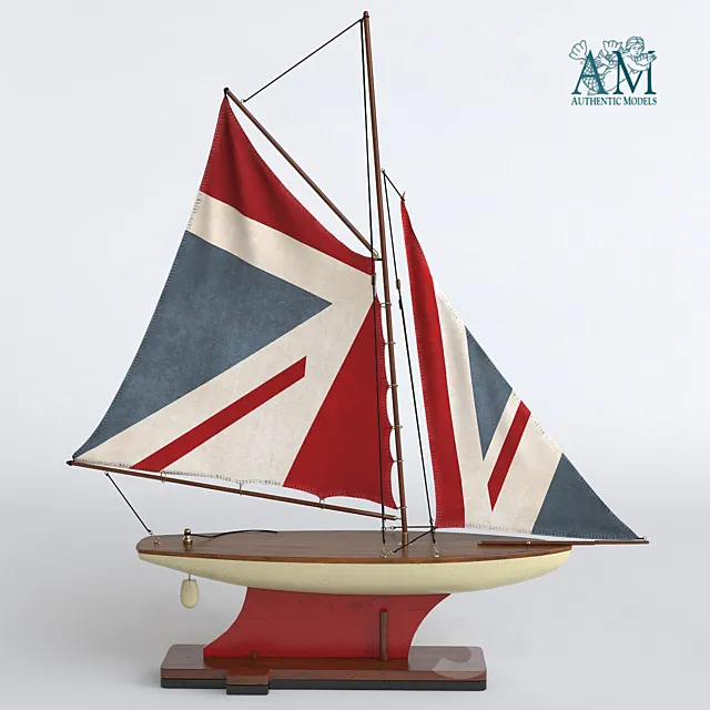 Authentic Models British Navy Union Jack Flag Pond Yacht 3DS Max Model