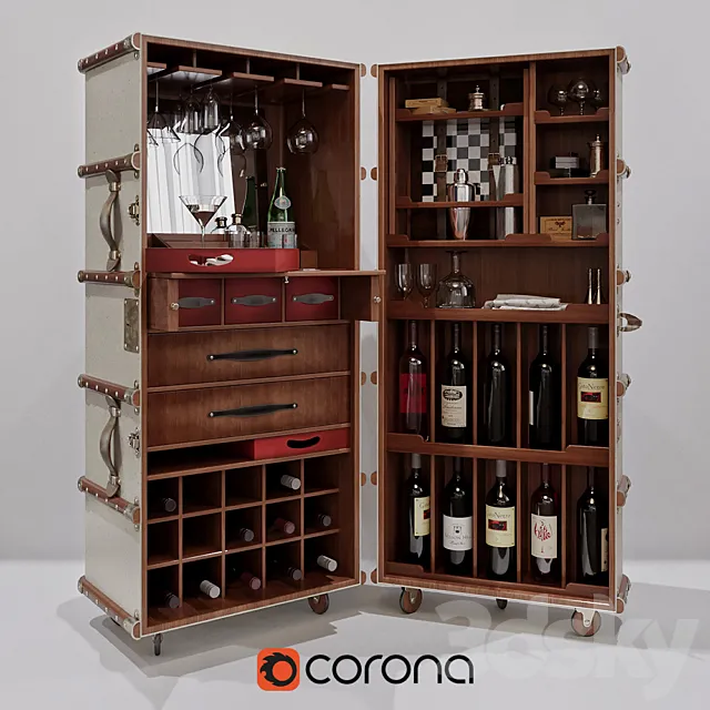 Authentic Models Stateroom Trunk bar 3ds Max