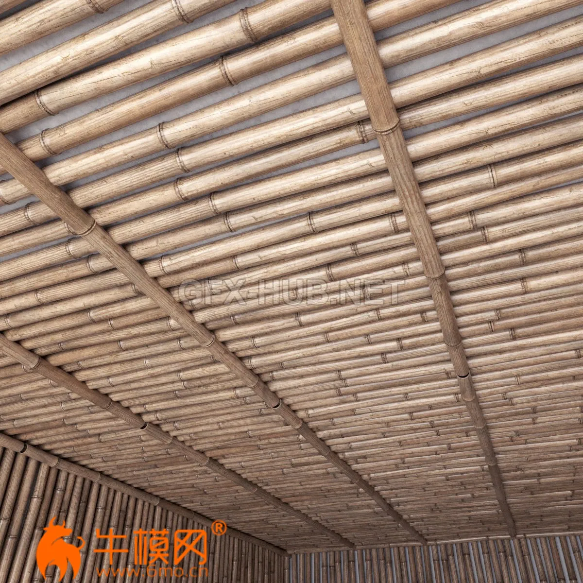 Bamboo ceiling (max 2011 Vray) 3D model – 1094