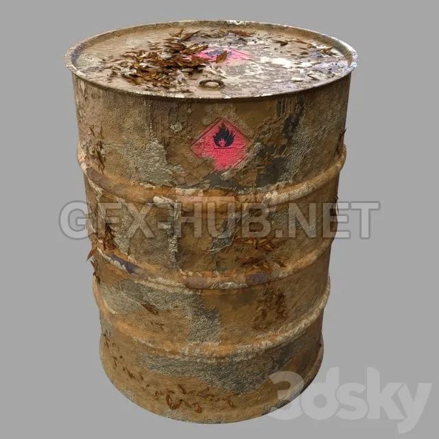 Barrel 01 rusty and peeling paint – 1121