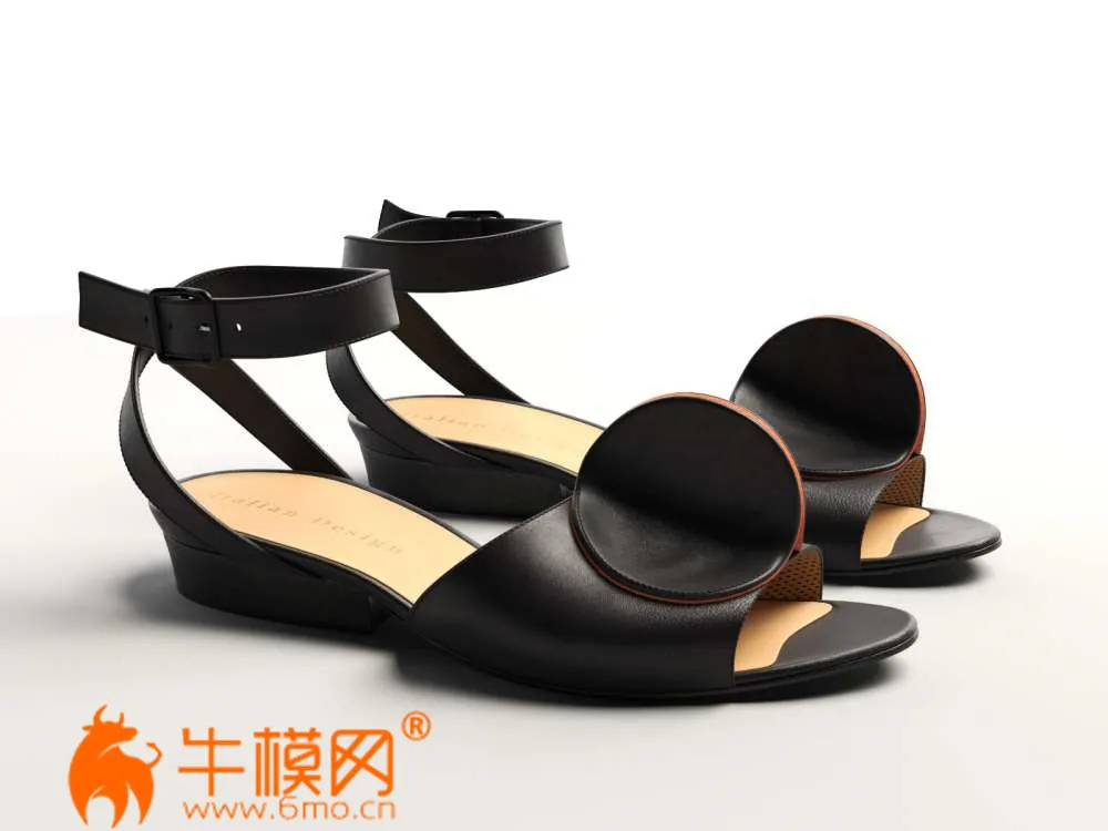 Bijou Leather Strap Sandals (max, fbx, obj, c4d) – 1163