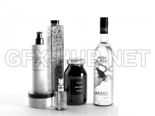 Caldo Cosmetics and Black Vodka 3D model – 1295