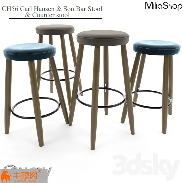 CH56 Carl Hansen and S-n Bar Stool and counter stool – 1371