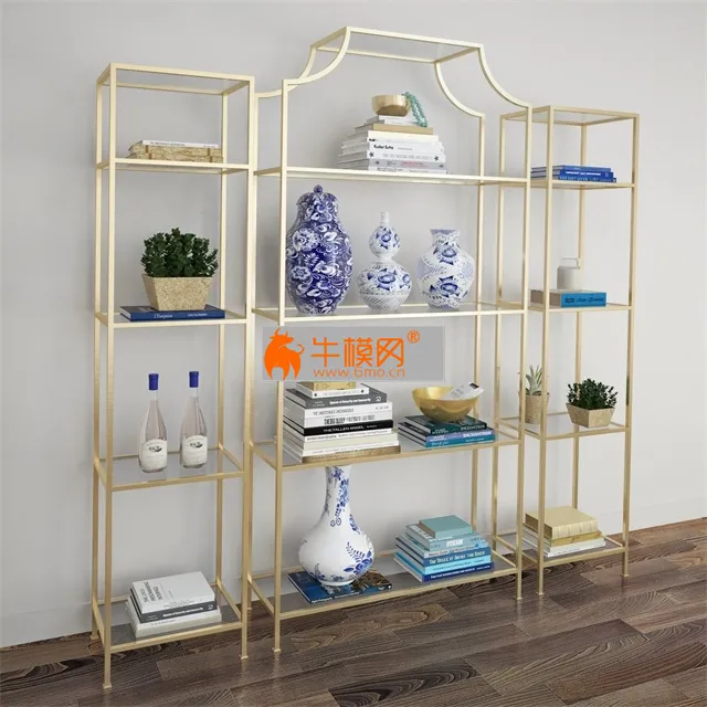 Chloe Etagere_Gold iron shelf – 1406