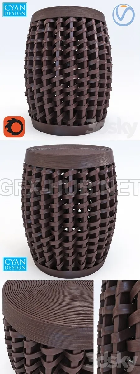 Cyan Design Woven Sienna Stool – 1568