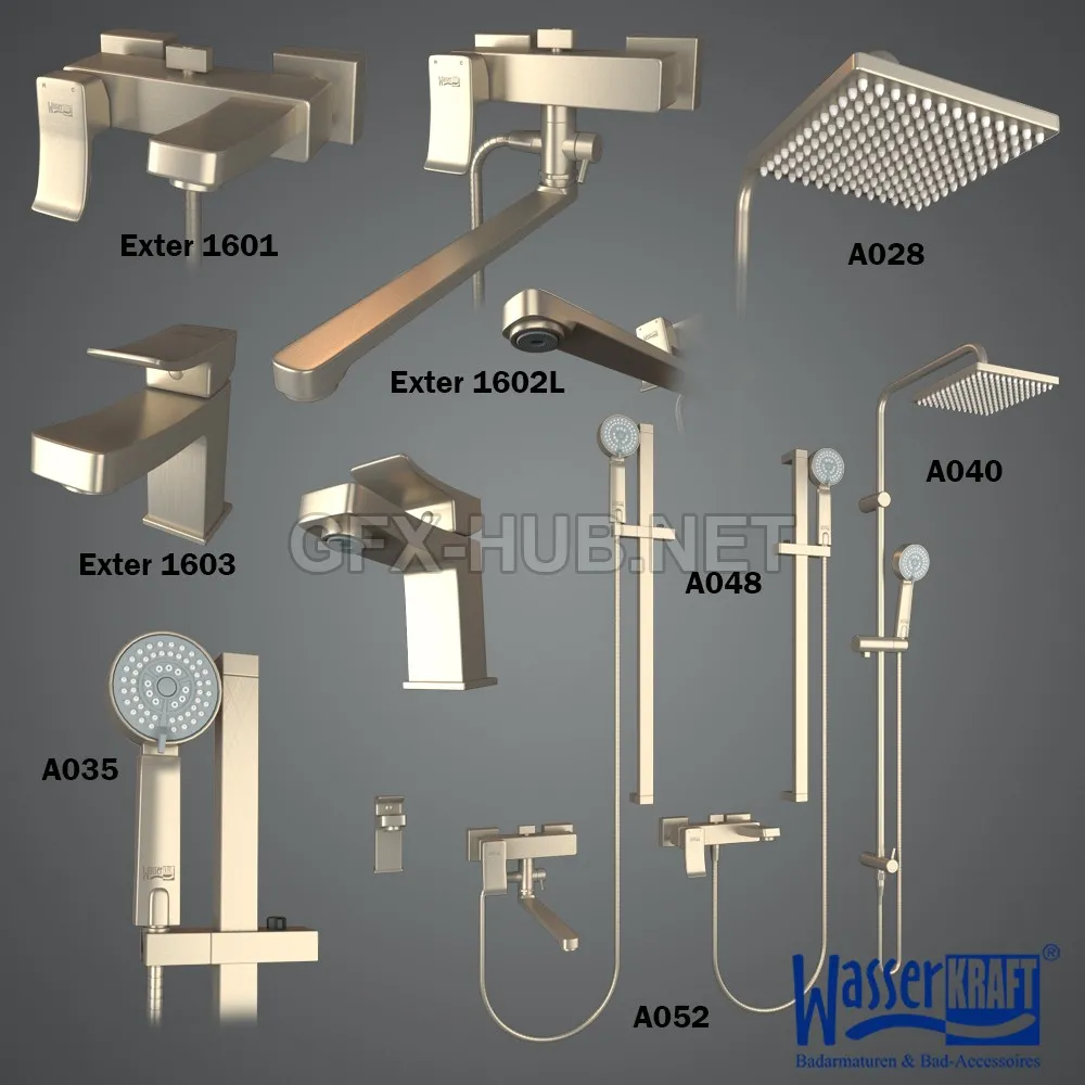 Faucets. Exter Series 1600 WasserKRAFT (max, fbx) – 1737