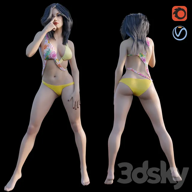 Girl bikini 02 standing – 1866