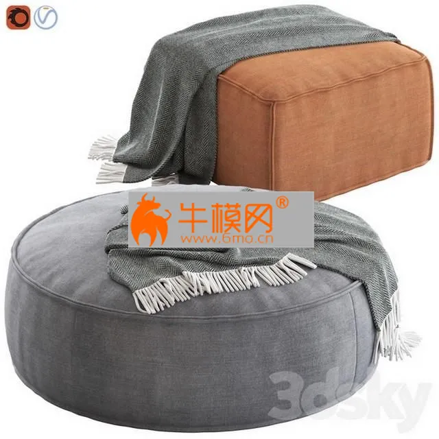 Globewest Orlando Seamed Ottoman – 1873