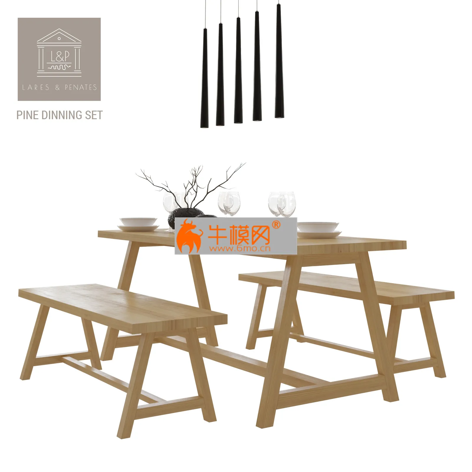 Lares and Penates Pine Dinning Set – 2124