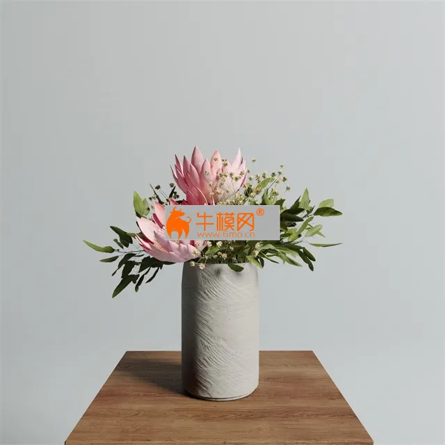 Protea Set With Baby Breaths – 2587