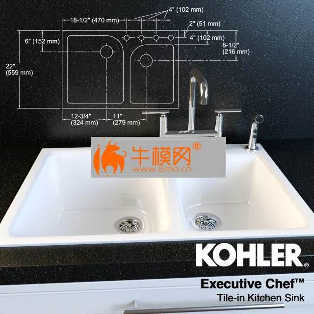Purist faucet and sink Executive Chef Kohler – 2594