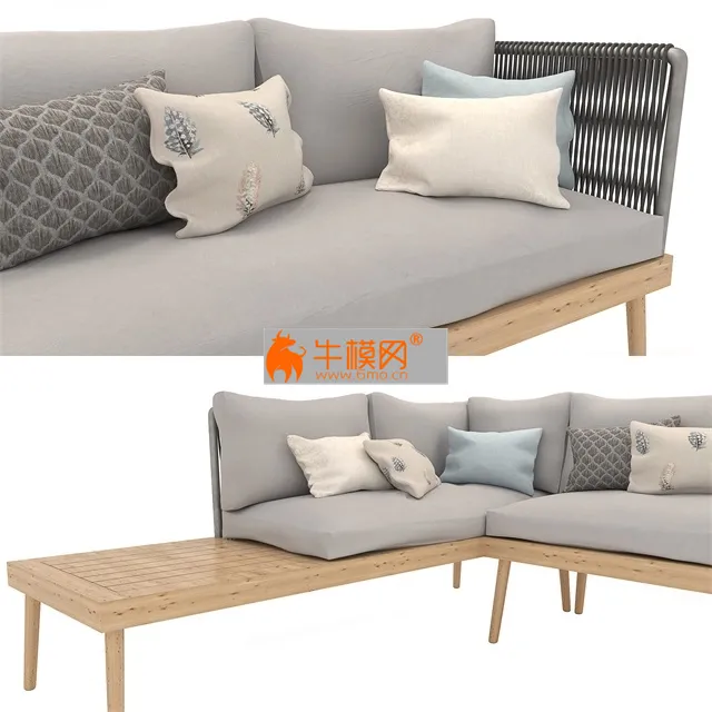 Ramdom couch in natural eucalyptus – 2616