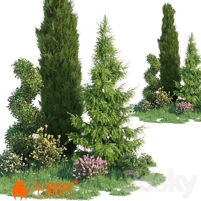 Set for landscaping (max 2011 Vray, Corona, obj) – 2780
