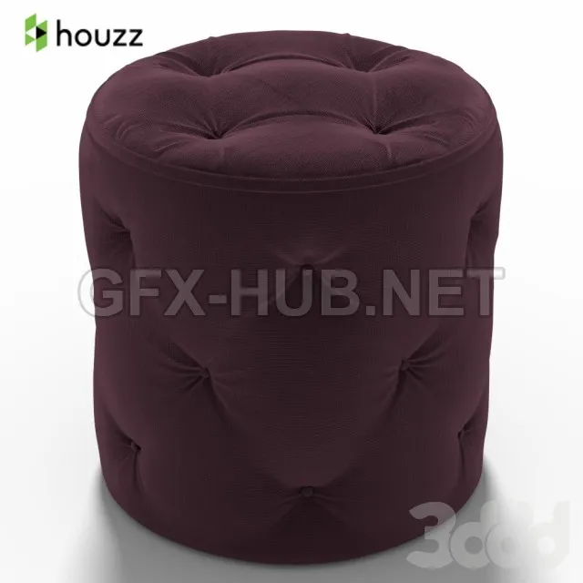 Stool Curves Tufted Round Ottoman, Purple by Houzz – 2937
