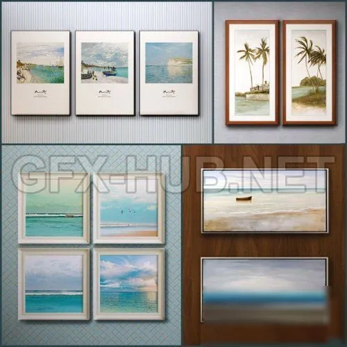 The picture in the frame 11 Pieces (Collection 35) Sea theme (max, fbx) – 3001