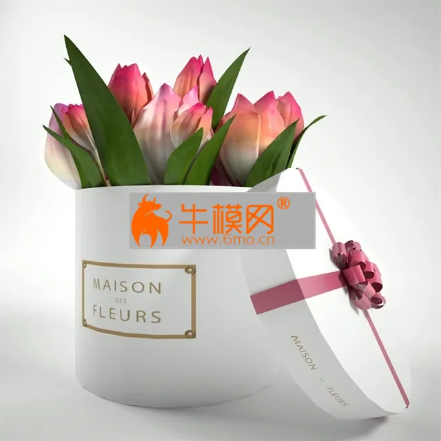 Tulips in a gift box – 3040