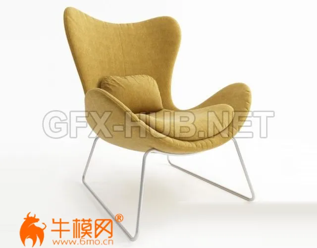 Armchair Calligaris LAZY with metal base (max) – 3249