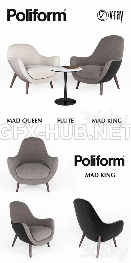 Armchairs Poliform MAD Queen and MAD King – 3313