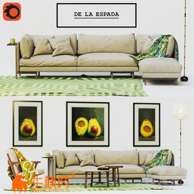 De La Espada Sofa Frame Armchair Woody (max 2015) – 3346