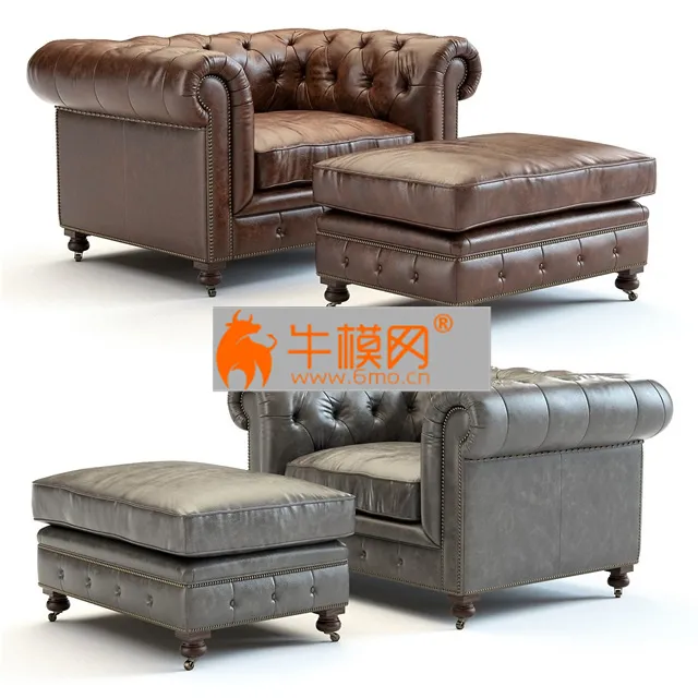 Restoration Hardware Kensington Leather Armchair – 3432