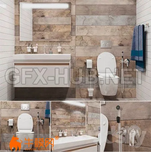 Bathroom set part 1 (max 2014) 3D Model – 3553