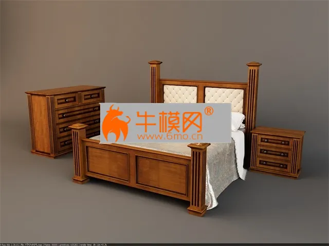 Bed and a set of nightstands – 3620