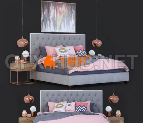 Bed Prague Bed with decor – 3661